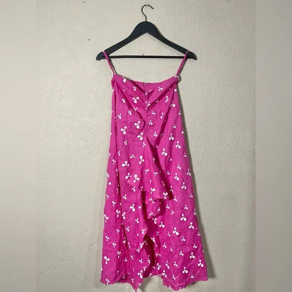 Mochi | SET! Embroidered hot pink floral two piece set - Picture 2 of 8